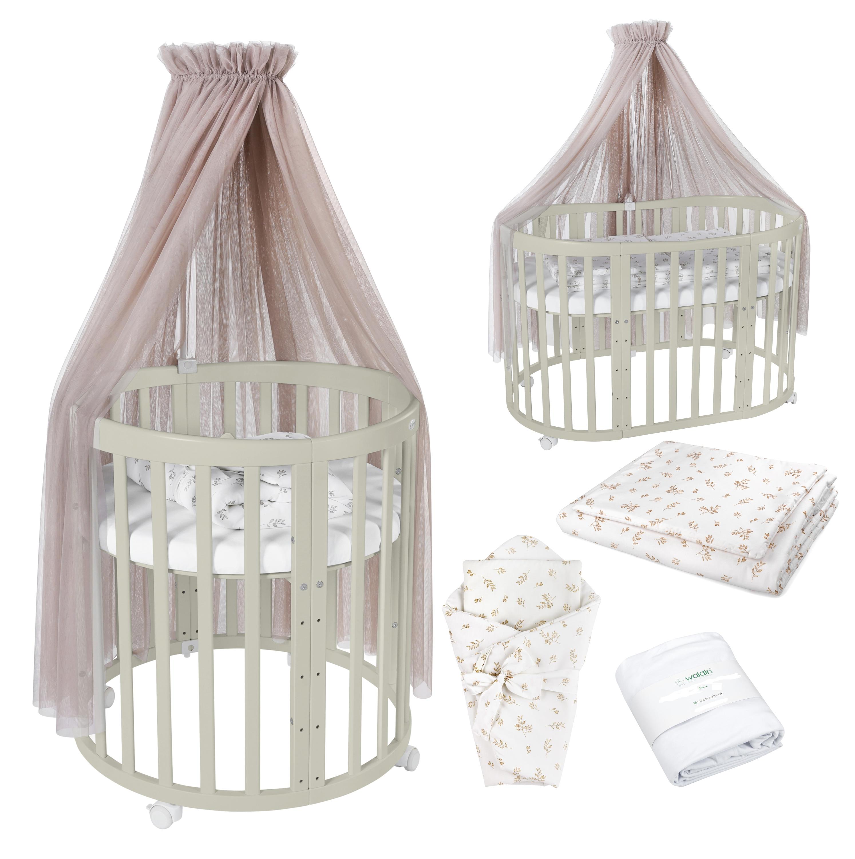 Stoffe Taupe Zweige,Holz Olive