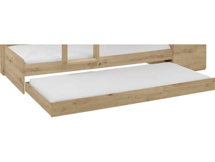 Bettschubkasten RELITA Sina , braun (eiche artisan), B:199cm H:20,5cm T:94cm, Holzwerkstoff, Schubladen, Bettschubkasten, leichte Rollenführung