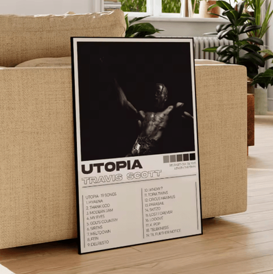 Inspire Picks Modern Rap Album Wall Art Set Hip Hop Canvas Posters 3 Piece g1235 2 21x30cm Blackframe