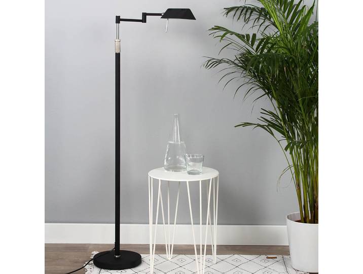 Lampadaire LED IV 23 x 145 x 51cm Noir Matériau : Métal Surface en métal : Laqué Type de métal : Fer LED/LED non-remplaçables