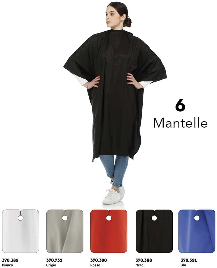 6 mantelle da parrucchiere taglio capelli donna chiusura con 6 bottoni automatici BLU