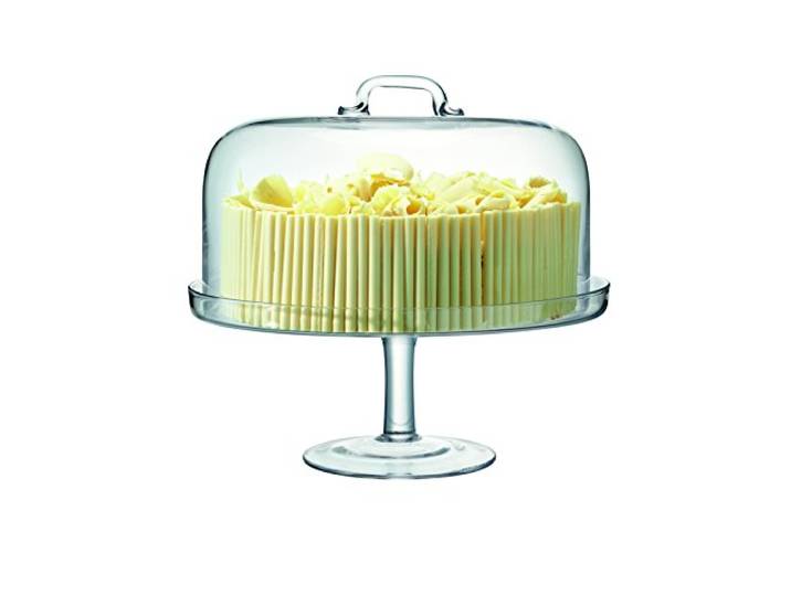 LSA International Serve Kuchenplatte-Tortenplatte & Haube (34,5cm/32cm) -klar, 0, Clear, Ø34.5cm/Ø32cm