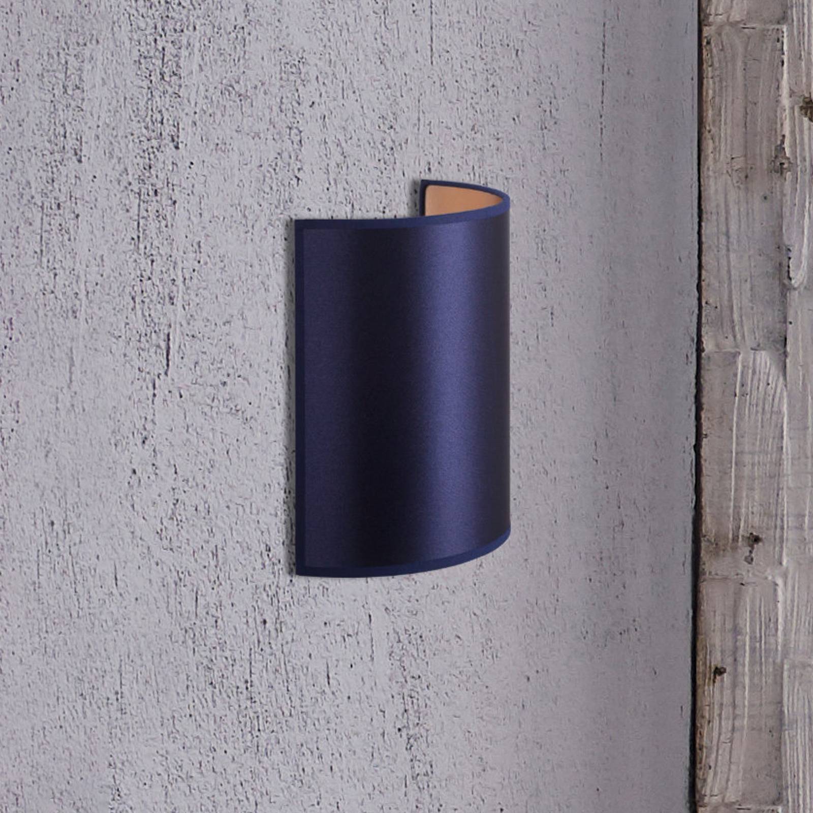 Wandlampe Satin Euluna, dimmbar, blau, für Wohn- / Esszimmer, Textil / Stoff / Seide, Wandleuchte, Wandlampe Innen