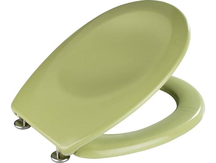 WENKO WC bril Bergamo - antibacterieel mosgroen Duroplast - RVS scharnieren - Toiletbril - Toiletzitting - Groen