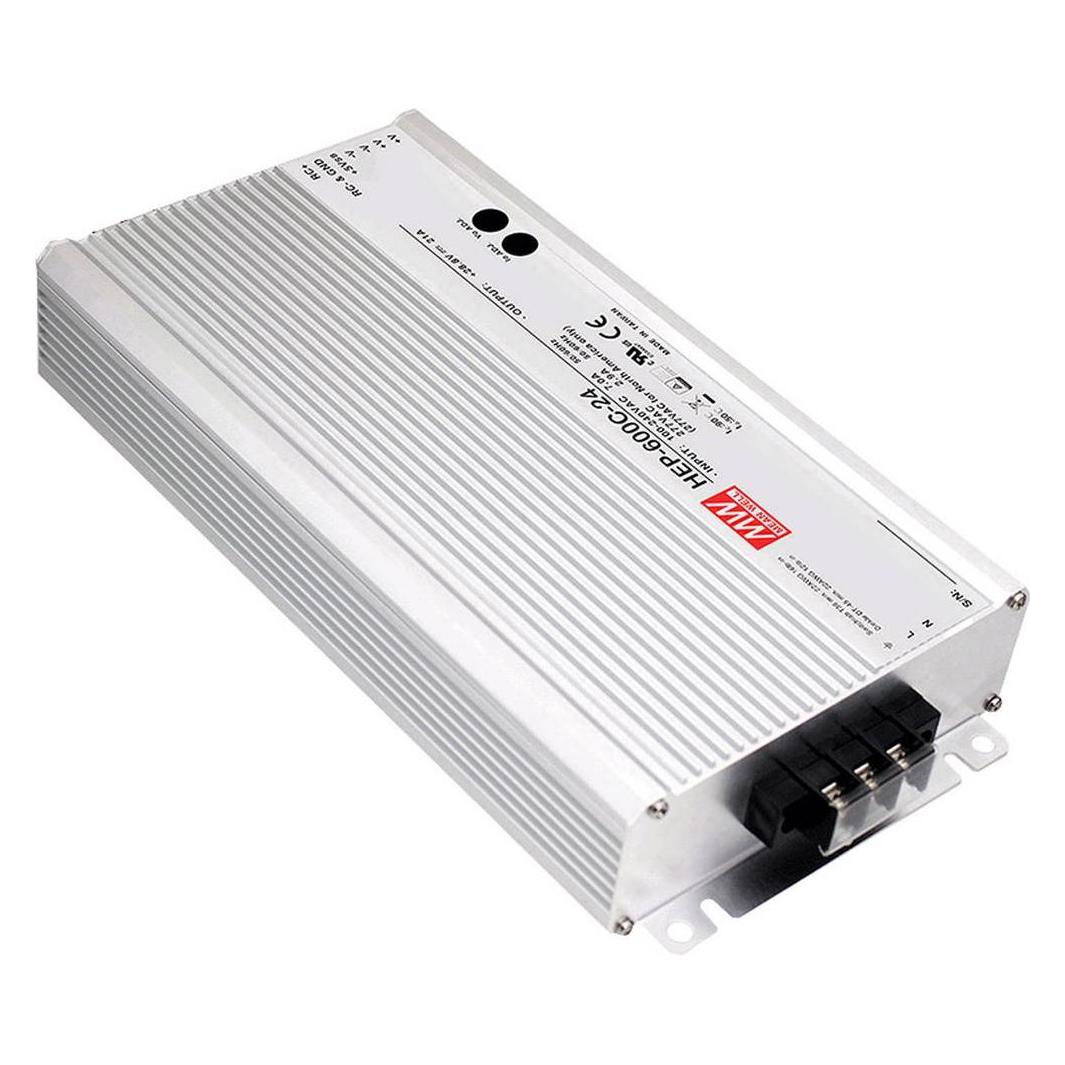 MeanWell Bleiakku-Ladegerät HEP-600C-24 24 V Ladestrom max. 21 A (21 A, 24V) (HEP-600C-24)