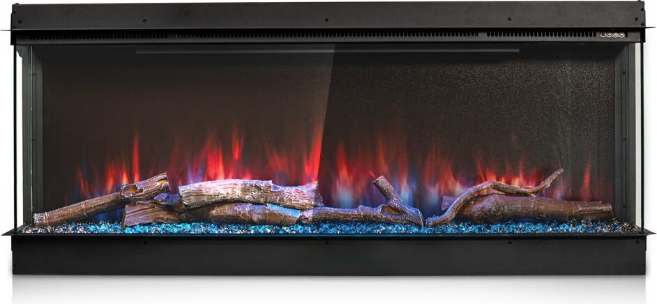 Termofol Elektrokamin - Kamin Elektrisch - Elektrokamin mit Heizung und Kaminfeuer - Schwarz - 105x46x17,9 cm