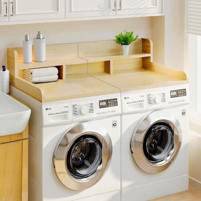 Kodotan sofa Washer Dryer Countertop with Non-slip Pads, Laundry Wood Shelf Topper with Edge, for Washer and Dryer Laundry Hamper Counter