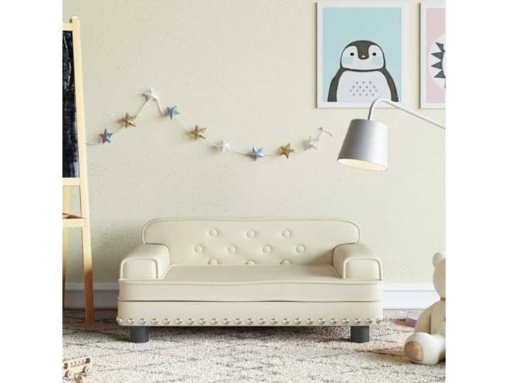 KGCRYUWED Kindersofa, Kunstleder Mini-Couch, Sitzmöbel Für Kinderzimmer Massiver Kiefernholz-Rahmen, Stabile Schaumstoff-Polsterung, Sicherer Stand