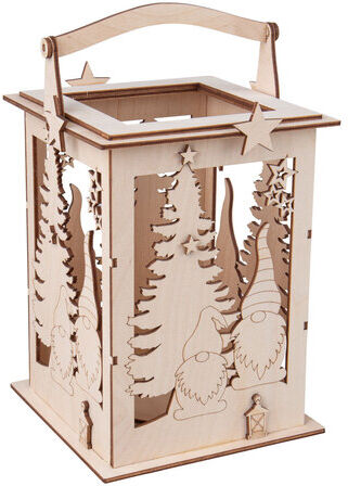 Holzbausatz Laterne "Wichtel", 15,3 x 15,3 x 26,5 cm