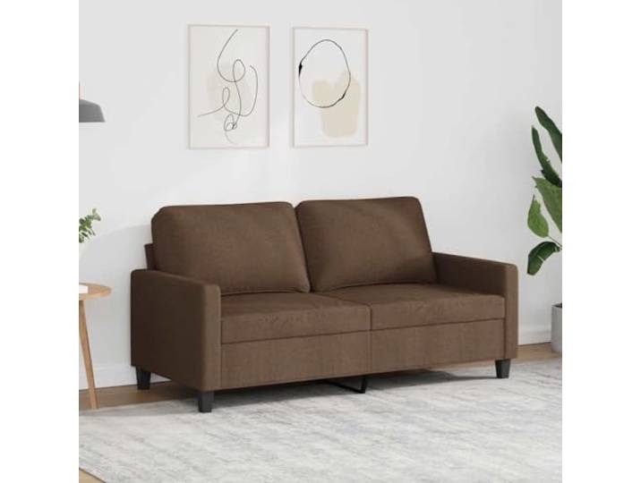 HEFZGDB 2-Sitzer-Sofa Braun 140 cm Stoff Bezug Polstermöbel Wohnzimmer Sitzgruppe mit strapazierfähigem Material und robustem Metallgestell für bequemes Entspannen Fernsehen Lesen