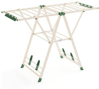 Costway Clothes Drying Rack with Height Adjustable Wings-Beige