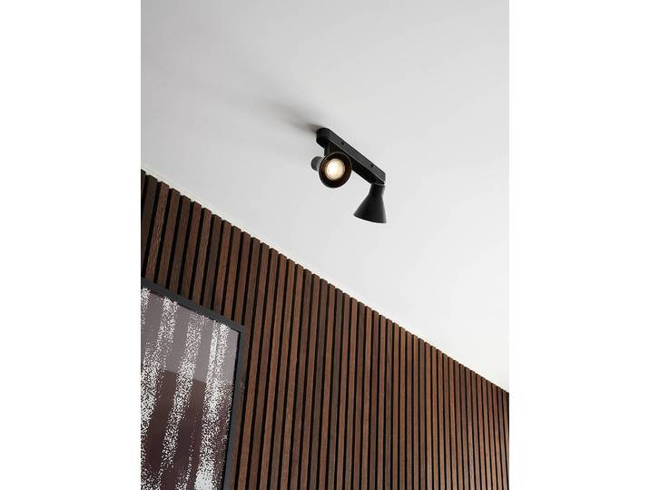 Deckenleuchte Eik 29 x 15 x 9cm Schwarz/Schwarz 2 Aluminium, pulverbeschichtet GU10