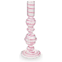 PIP Studio, Kerzenständer, Swirl Pink Glas Kerzenständer 22cm