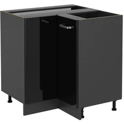 Vicco Eckunterschrank Küchenschrank R-Line Solid Anthrazit Schwarz 87 cm modern