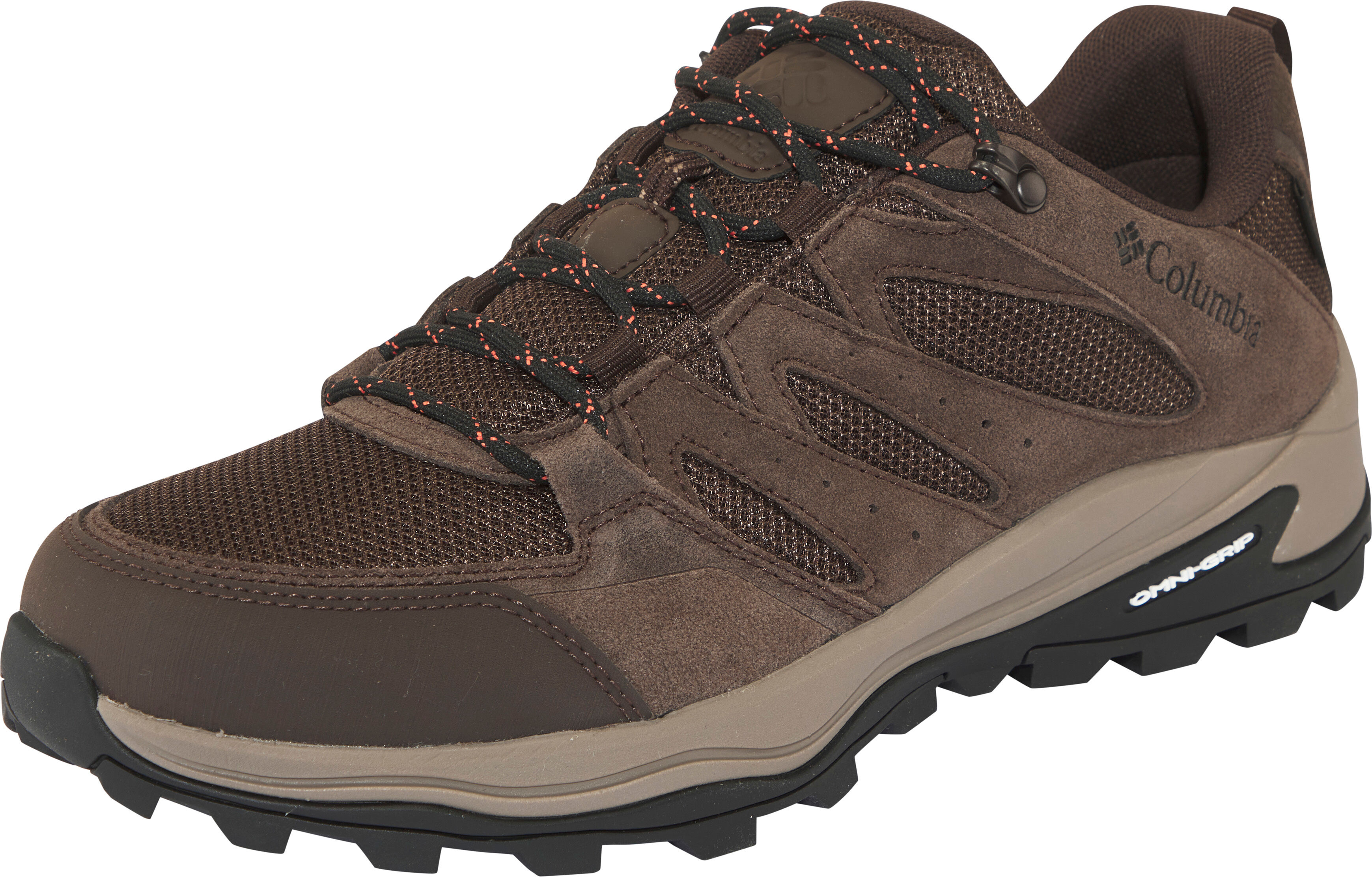 Wanderschuh COLUMBIA "REDMOND™ IV LOW WATERPROOF", Herren, Gr. 47, orange (cordovan, tangy orange), Mesh, Synthetik, Schuhe Wanderschuh, wasserdicht cordovan, tangy orange 47