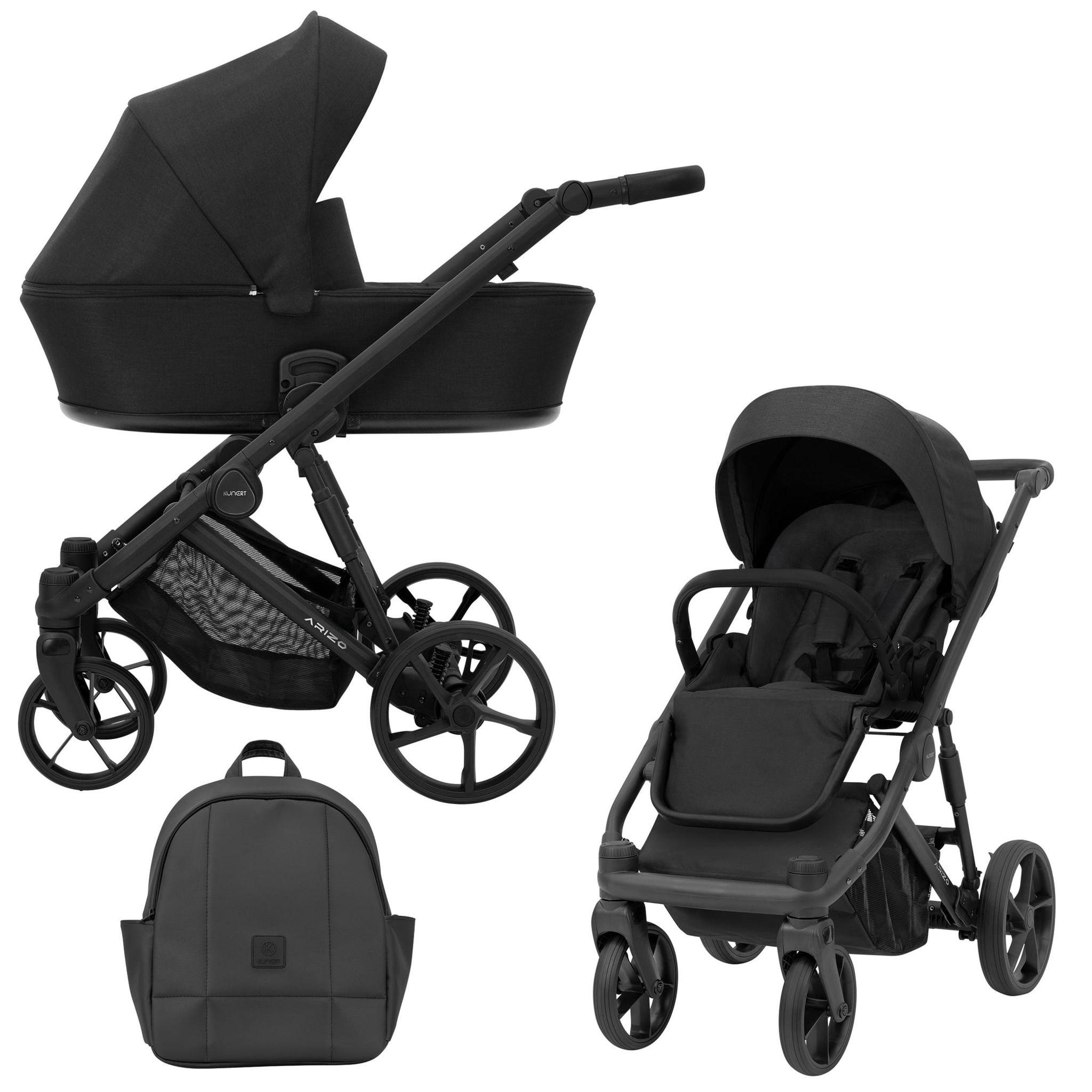 Kunert Arizo 2in1 Kinderwagen in schwarz - Leicht, stilvoll und vielseitig für jede Jahreszeit