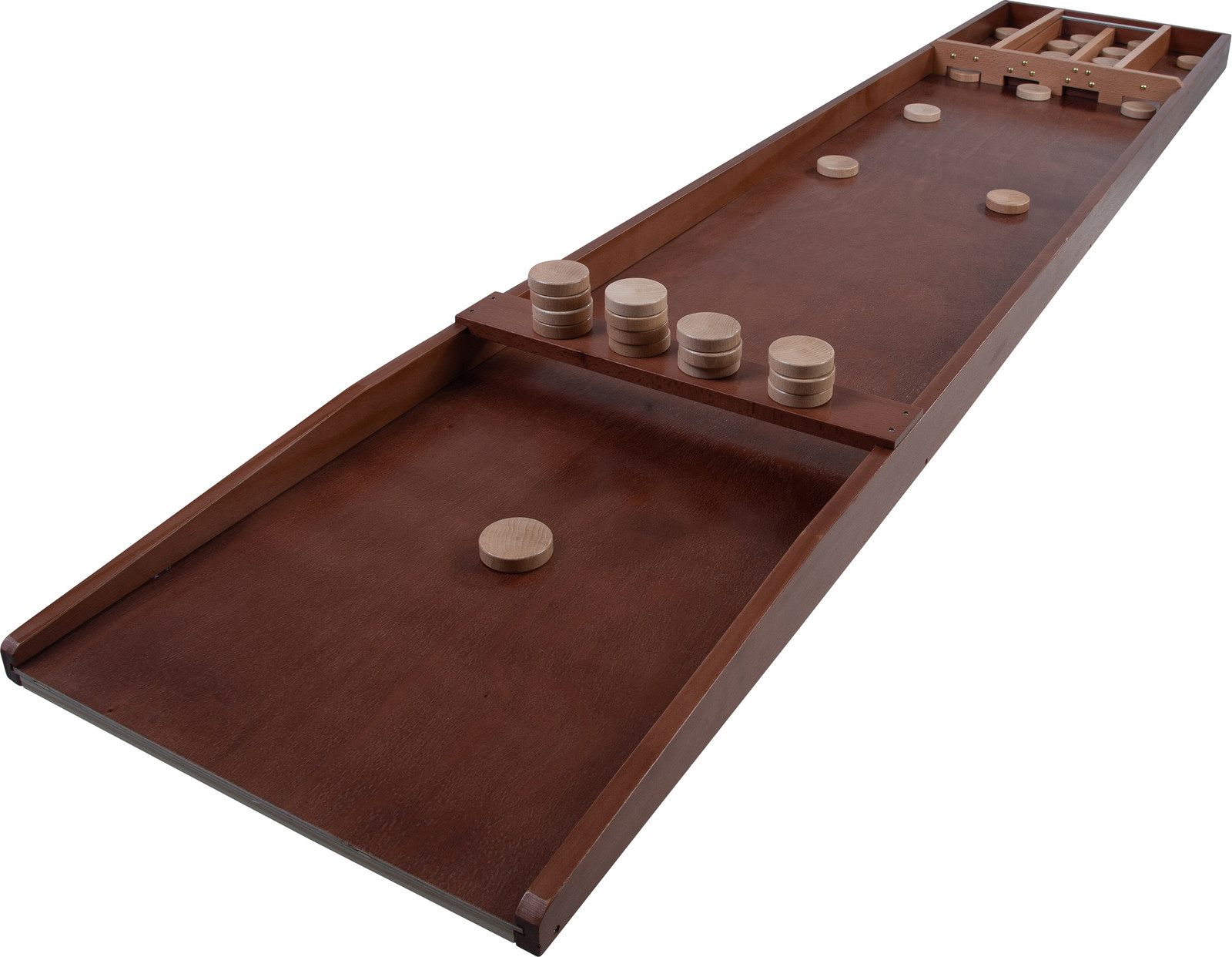 Longfield Sjoelbak van hout inclusief 30 speelstenen, 200 cm