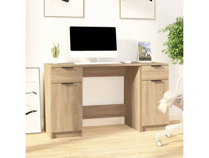 Maison Exclusive - Bureau avec armoire latérale Chêne sonoma Bois d'ingénierie
