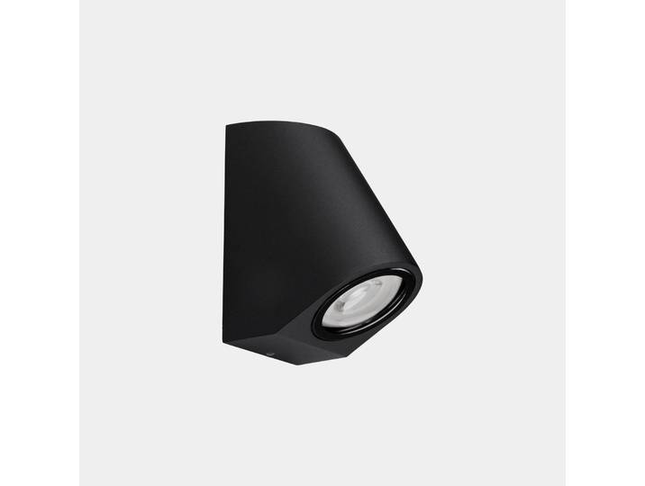 LEDS-C4 Außenwandlampe Eko Inclined, schwarz, Breite 7 cm dimmbar, schwarz, Aluminium, Modern
