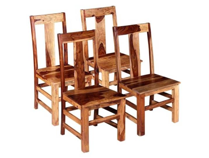HGPOTUY Esszimmerstühle 4 STK Massivholz Honigbraun Rustikales Landhaus Design, Hochlehner, Pflegeleicht, Ideal für Familie Und Gäste