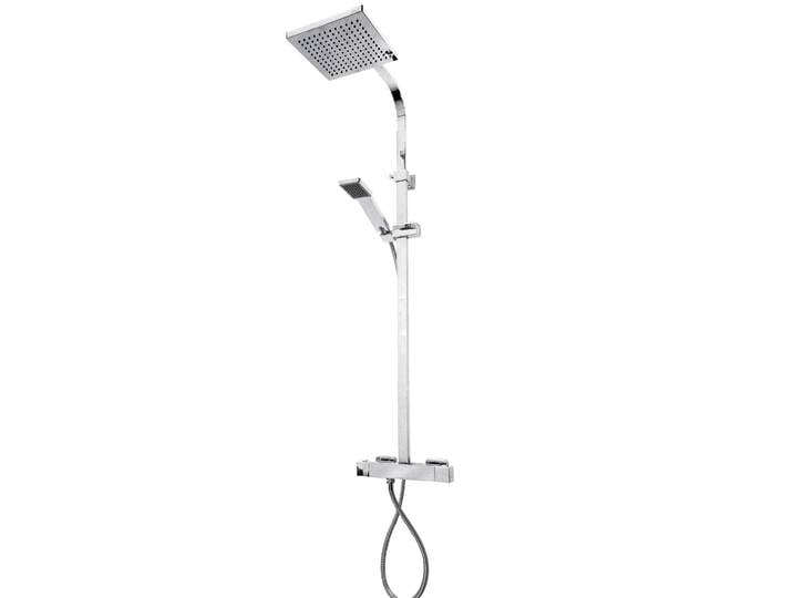 Duschsystem ADOB Saragossa , grau (chromfarben), H:110cm, Brausegarnituren, Duschsystem, mit Thermostat