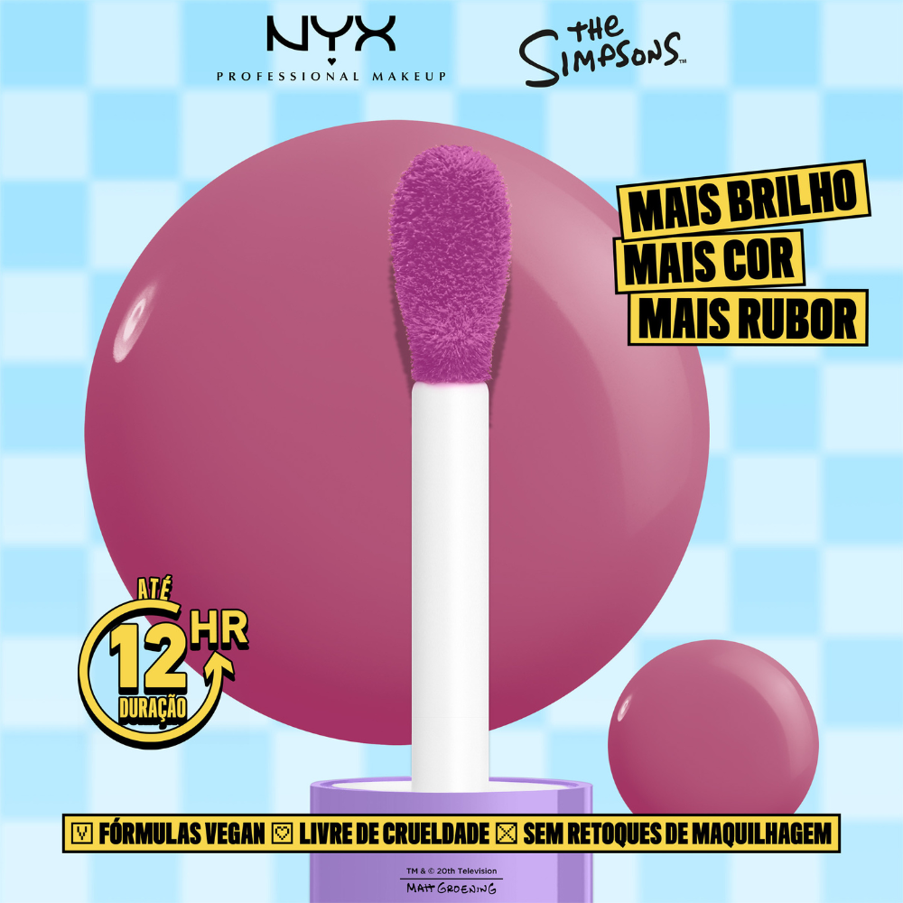 NYX Professional Makeup The Simpsons Saucy Sisters' Fat Cheeks Juicy Liquid Blush 8mL Snarky Scarlet