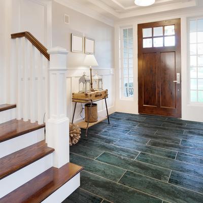 "Merola Tile Cassis Black 8-1/2"" x 35-1/2"" Porcelain Floor and Wall Tile"