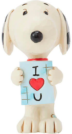 Peanuts by Jim Shore Snoopy with I Love You Sign Mini Figurine