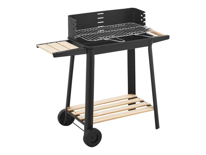 casa.pro Grillwagen Ari, Schwarz, Metall, 86x78x30 cm, Grillen, Grills, Holzkohlegrill