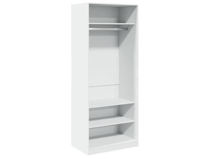 smnyxs Kleiderschrank, weiß, 80 x 50 x 200 cm, aus Holz Aufbewahrung von Kleidung und Taschen, Regal, Kleiderstange, minimalistisches Design, Wandbefestigung inklusive