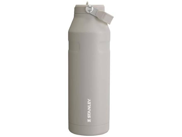 Stanley IceFlow Flip Straw 2.0 Wasserflasche 50 OZ Eingebauter Strohhalm mit größerer Öffnung Leicht & auslaufsicher Isolierter Edelstahl BPA-frei Asche