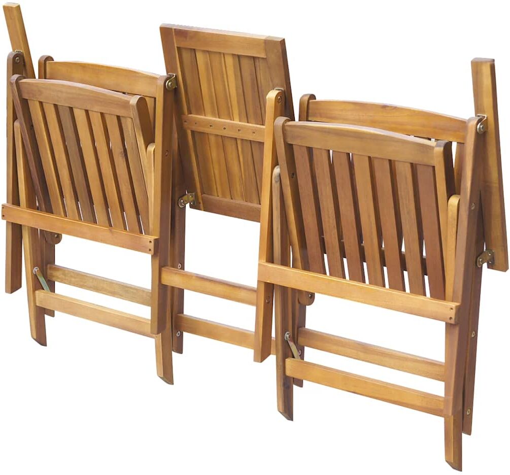 vidaXL Banc de jardin pliant et table à thé 140cm Bois d'acacia solide
