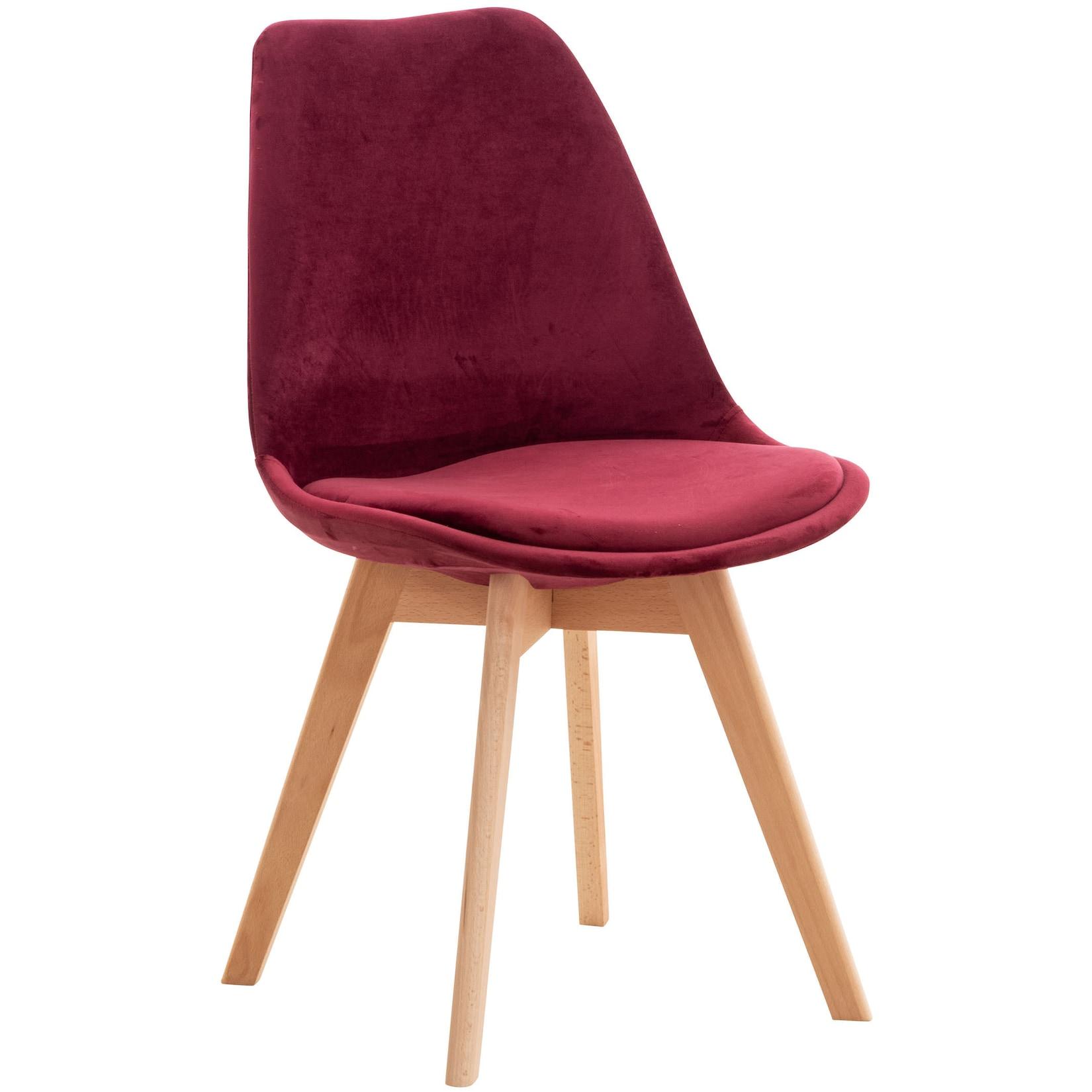 CLP Stuhl Linares Samt Farbe: bordeauxrot, Material: Samt