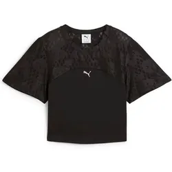 PUMA Damen Shirt LACE TOP - SHORT, Größe XS in Schwarz Schwarz