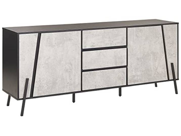 Beliani Modernes Sideboard Betonoptik/schwarz Blackpool