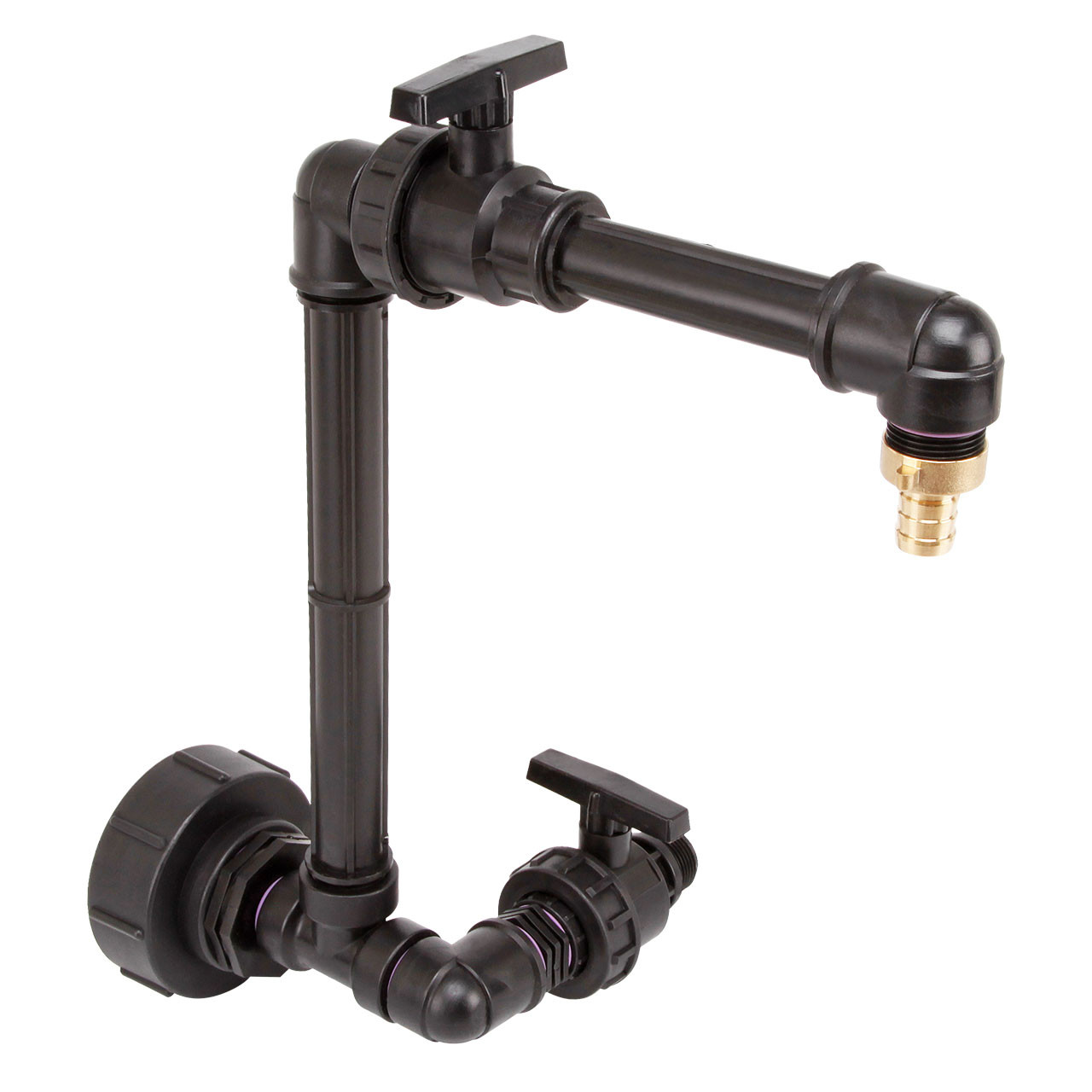 REKUBIK IBC Adapter S100x8 - 1" Kugelhahn Schwanenhals + Ablasshahn