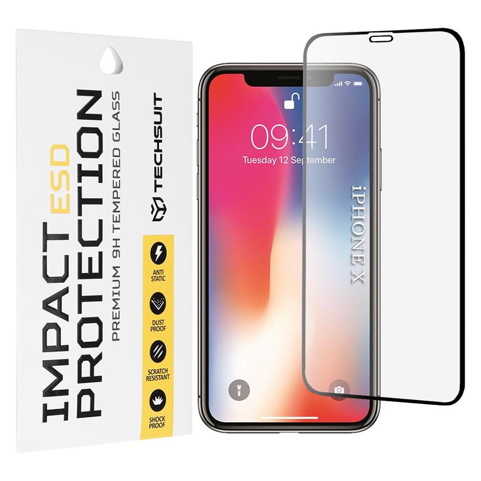 Techsuit - ESD Glass - iPhone X / iPhone XS / iPhone 11 Pro - Black (Apple iPhone 11 Pro, Apple iPhone X, Apple iPhone XS) (60230390)