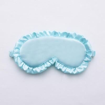 Everyday Crate Silky Ruffle Faux Silk Sleep Mask For Women Light Blocking Soft Breathable Eye Cover fresh Green