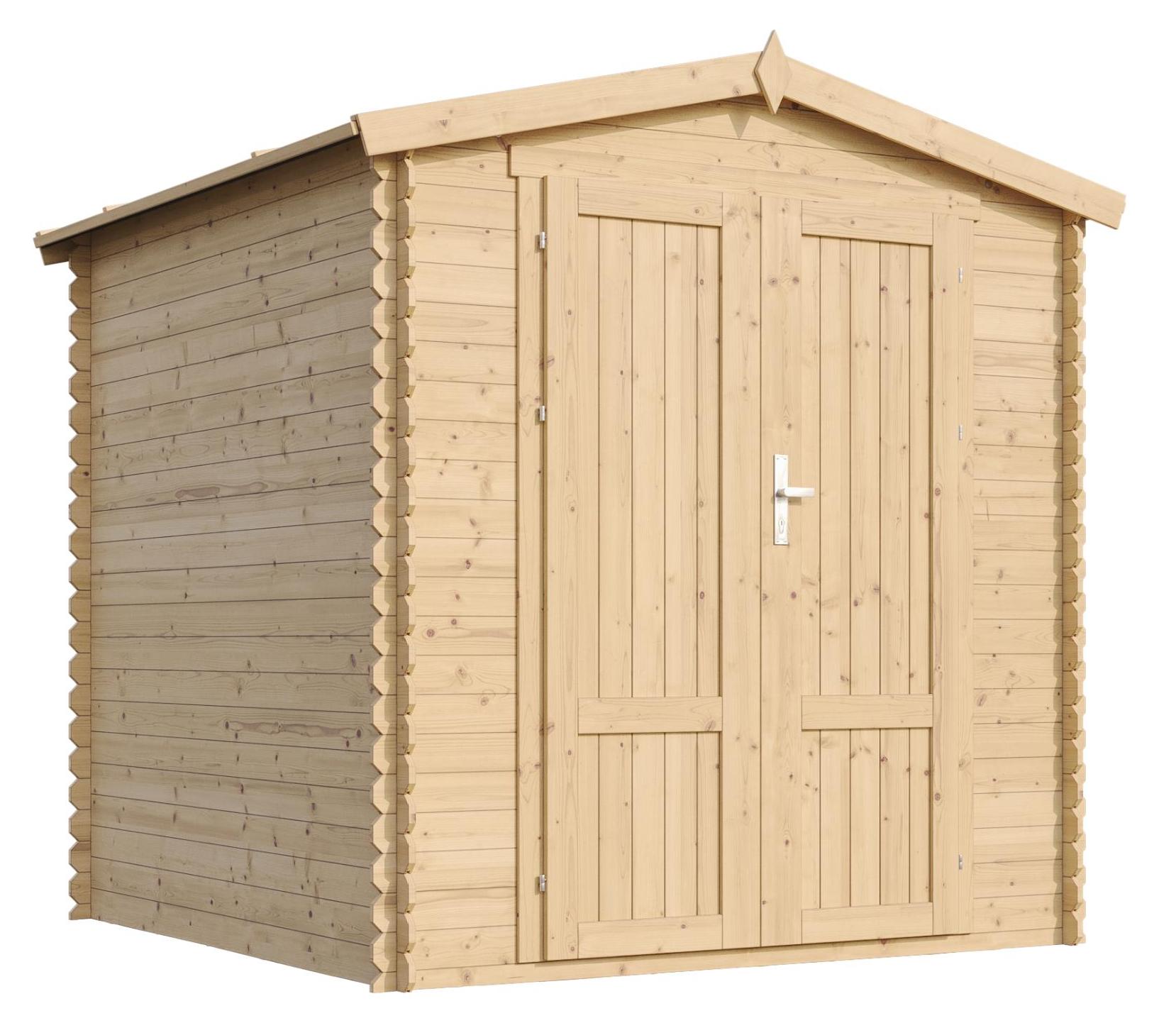 TIMBELA M343F1+M343G Gartenhaus Holz 3,53 m², Geräteschuppen Mit 19 mm Wandstärke, Gerätehaus Holz Für Gartenwerkzeug Und Fahrräder, Fahrradschuppen Mit Imprägniertem Holzboden, Paneeltüren