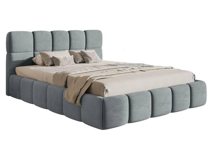 Selsey Cloudy – Lit rembourré 120 x 200 cm\, velours gris