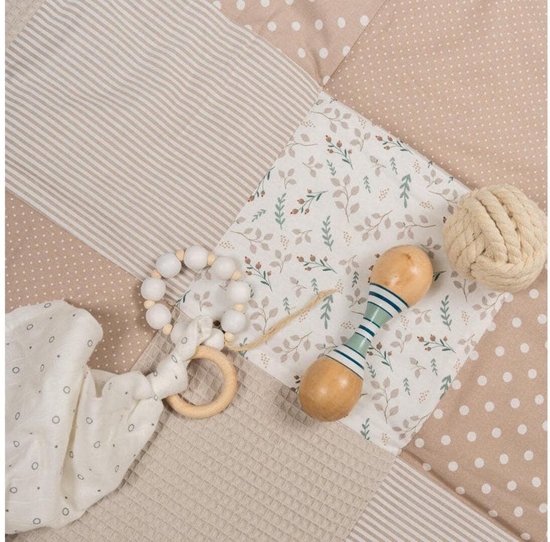 Krabbeldecke ULLENBOOM "Krabbeldecke", Baby, beige (beige, weiß), Obermaterial: 100% Baumwolle, Wohndecken Krabbeldecke beige, weiß Einheitsgröße