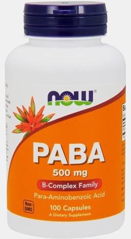 NOW PABA 500mg 100 CAPSULAS