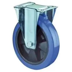 BS ROLLEN Bockrolle 100mm Platte Elastikrad blau 140kg Traglast