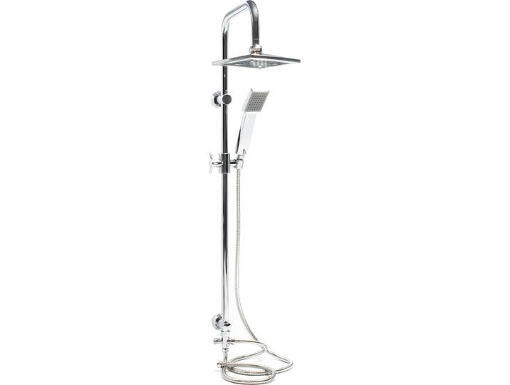 Wiltec Système Douche Effet pluie Pommeau de douche Carré Robinetterie Douchette incluse Acier inoxydable Colonne Accessoire de douche réglage Confort Équipement Salle de bains