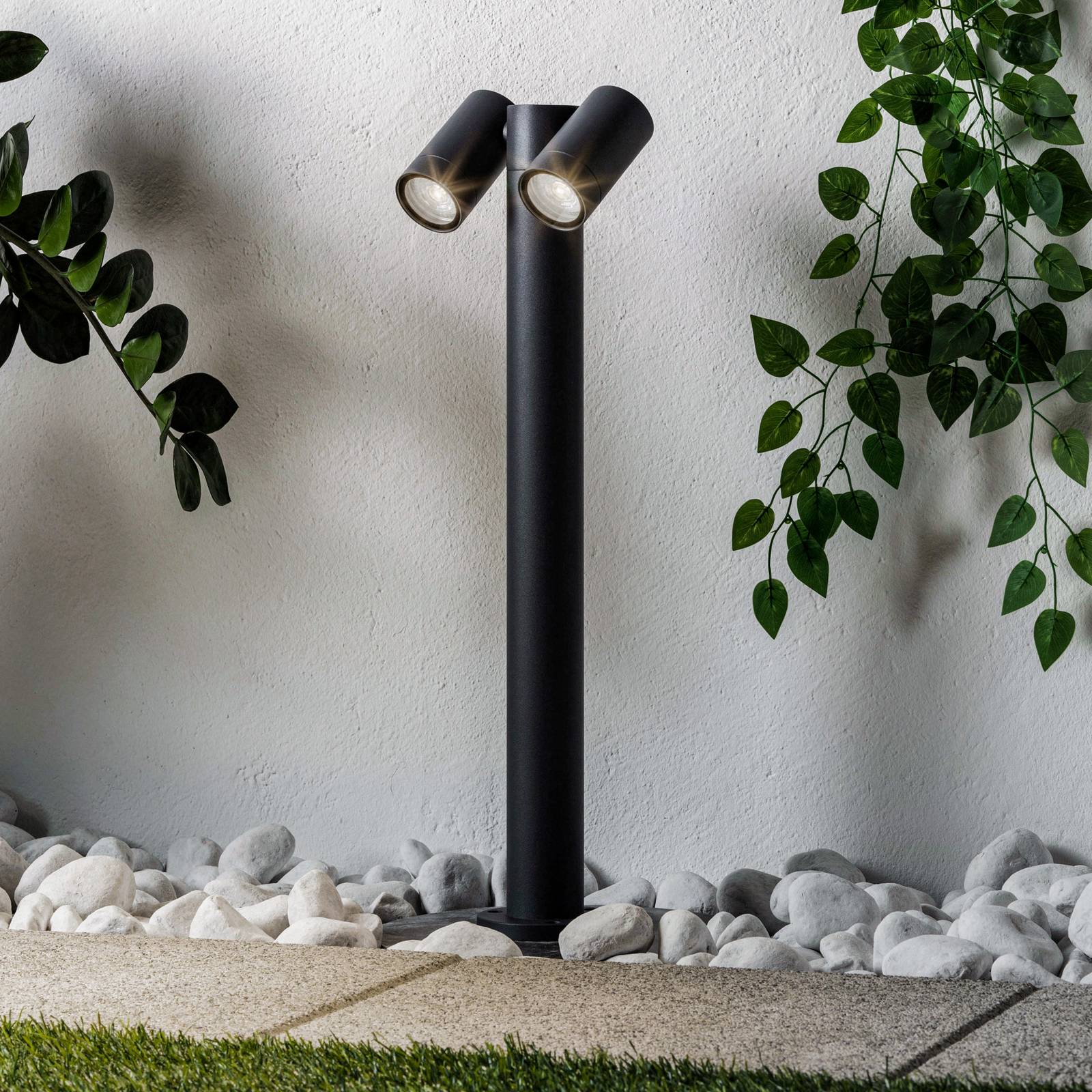Wegeleuchte Tulimar PRIOS, dimmbar, schwarz, Aluminium, Modern, Außenleuchte