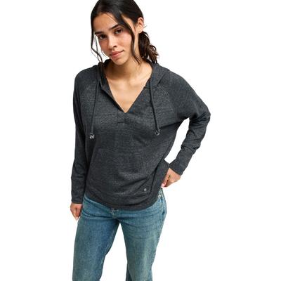 Hoodie ROXY "Destination Surf", Damen, Gr. M, grau (anthrazit), Obermaterial: 55% Baumwolle, 45% Polyester., Sweatshirts Hoodie