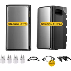 EcoFlow Stream Ultra, All-in-One Speicher für Balkonkraftwerke, by Powerness - Stream Ultra + Stream AC Pro | 3840Wh / 4 x Smart Plug / Selbstabholung