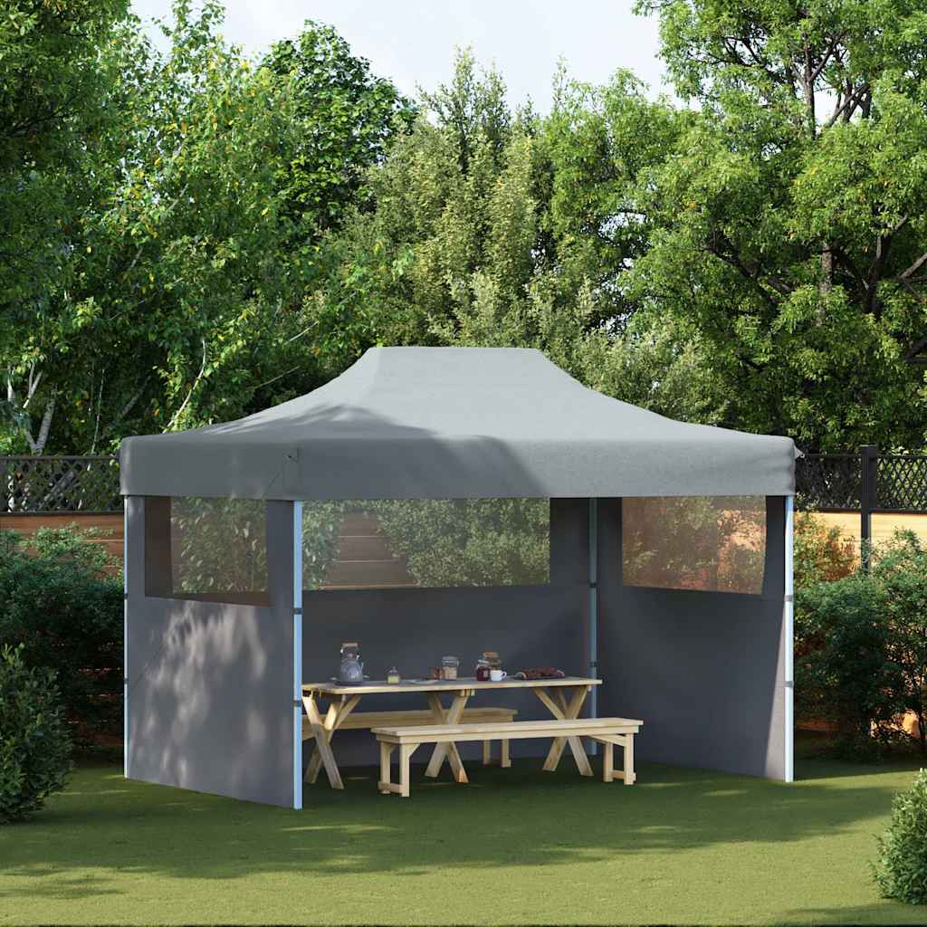vidaXL Carpa plegable profesional con 3 paredes acero antracita 3x4 m Antracita