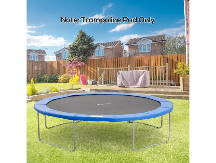 HOMCOM Coussin Trampoline Ø366cm Anti-UV Bleu