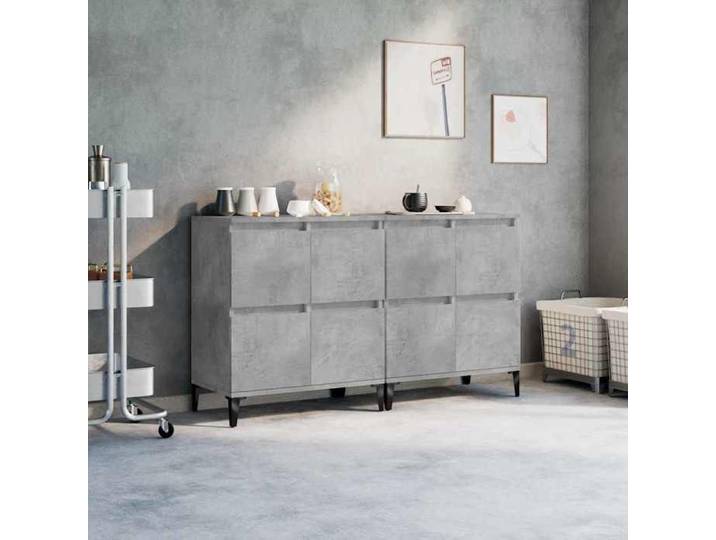 Gris Buffets 2 pcs gris béton 60x35x70 cm bois d'ingénierie - Meuble Rangement LV26878